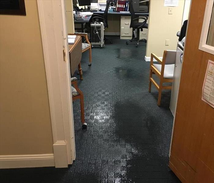 A water filled office at a retirement home in S. Burlington