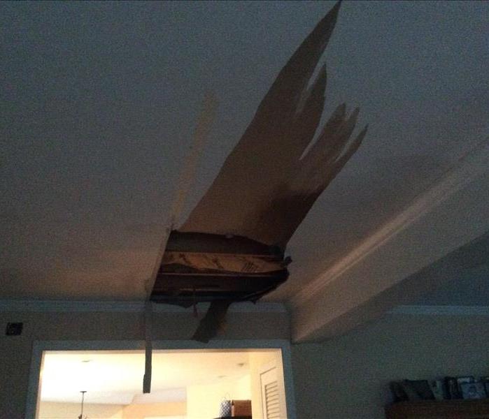 This happens from above! Image of roof damage.
